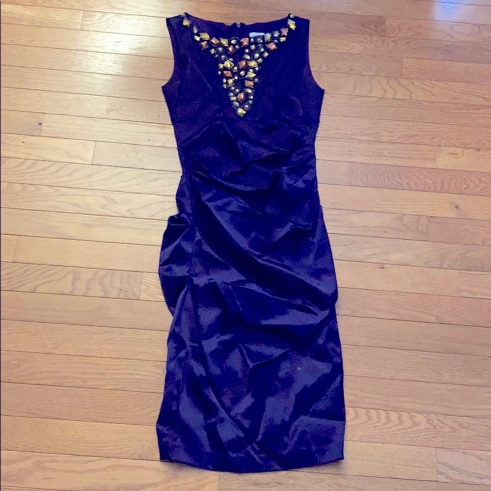 Cocktail purple embellished  dress